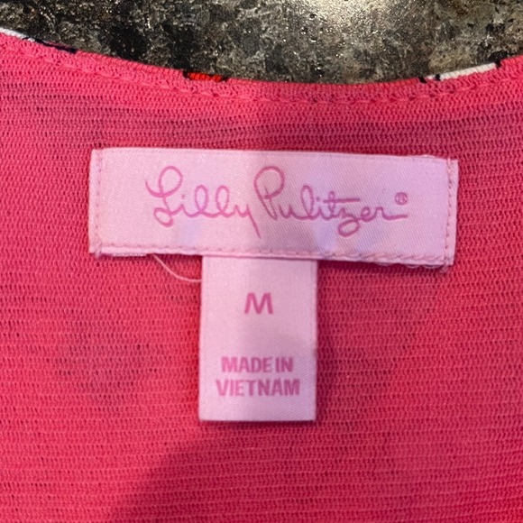 Lilly Pulitzer Laney Kissy Dress Size Medium Lipstick Pattern Pink Blue‎ - Picture 6 of 9